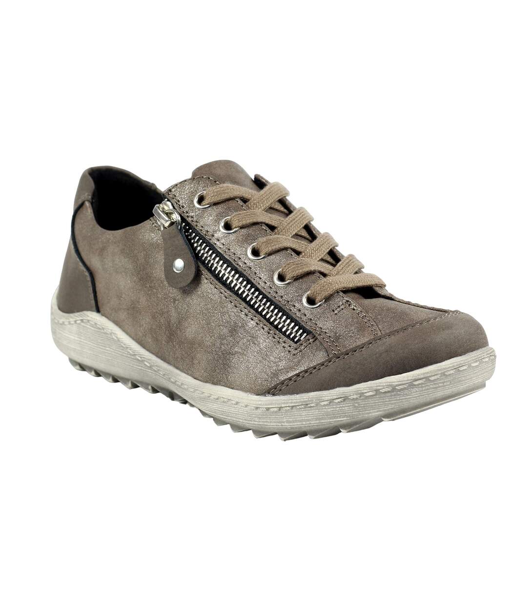 Baskets bianca femme taupe Lunar-1