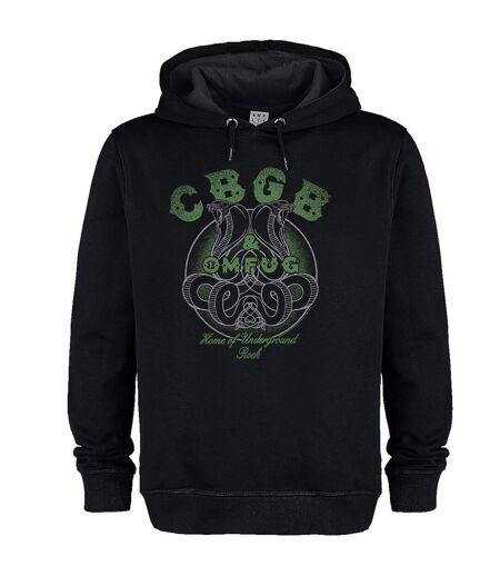 Unisex Adult Cbgb Snake Logo Hoodie Black Amplified