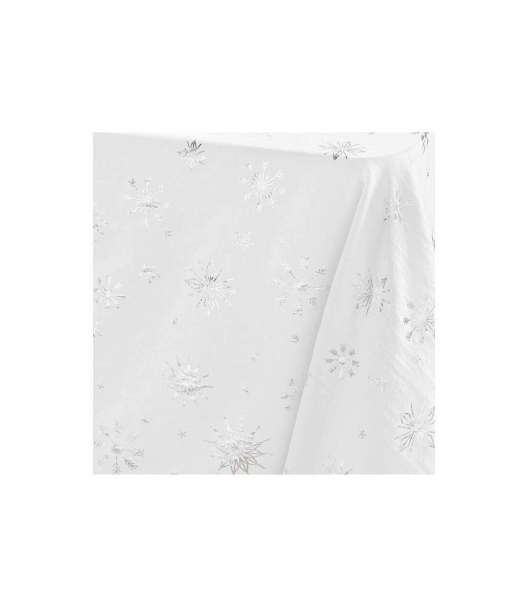 Nappe Antitache Imprimé Astrelia 140x240cm Blanc & Argent-2