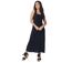 Robe longue féminine JULINE unie noire Coton Du Monde-1
