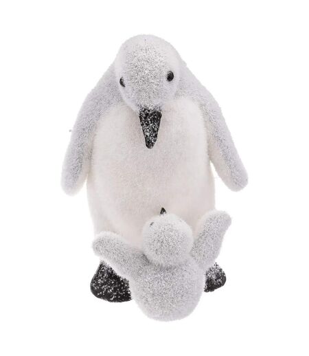 Maman Pingouin & Bébé Manteau 27cm Blanc