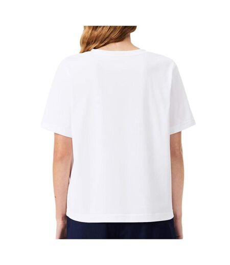 T-Shirt blanc femme lacoste relaxed
