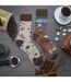1 Pack Unisex Mismatched Novelty Odd Socks - Coffee-3
