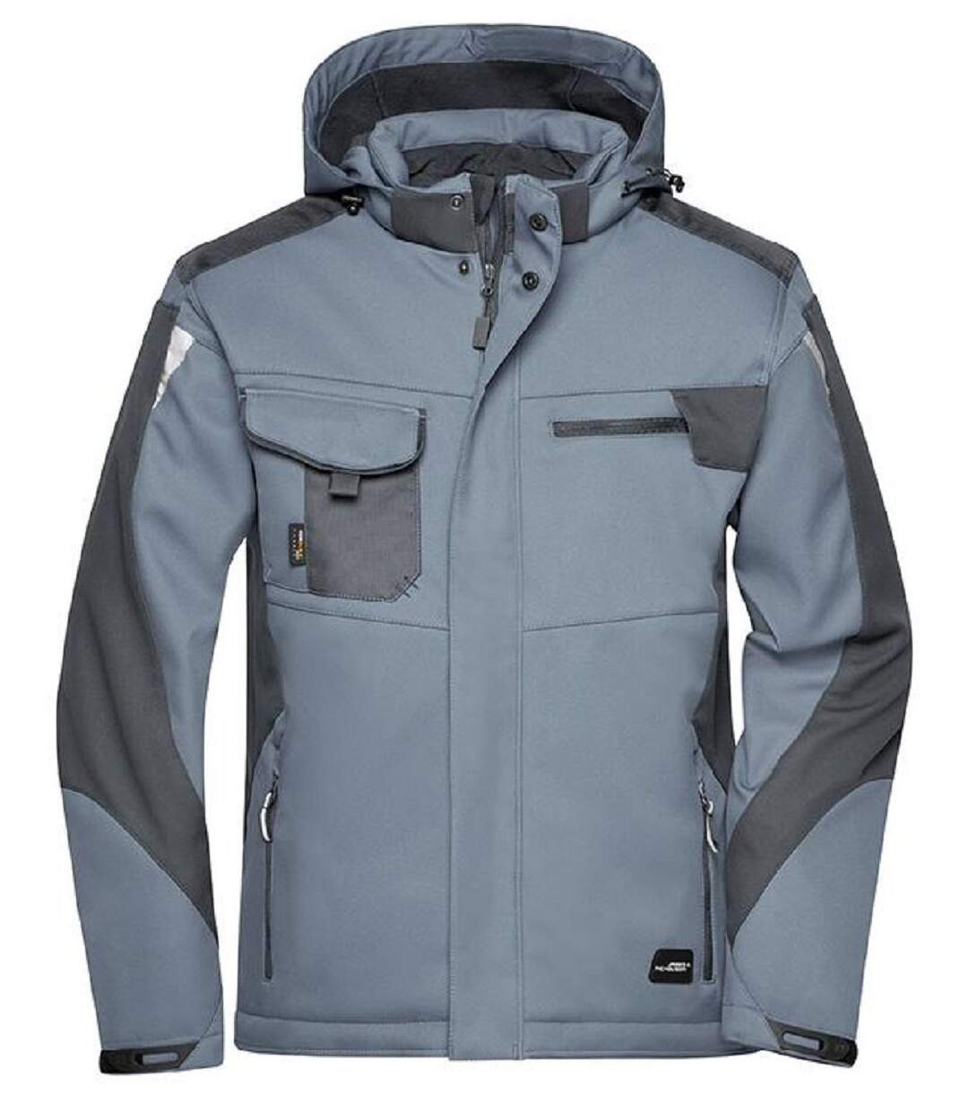 Veste hiver softshell Unisexe - JN824 - gris carbone et noir-1