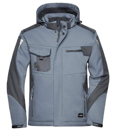 Veste hiver softshell Unisexe - JN824 - gris carbone et noir