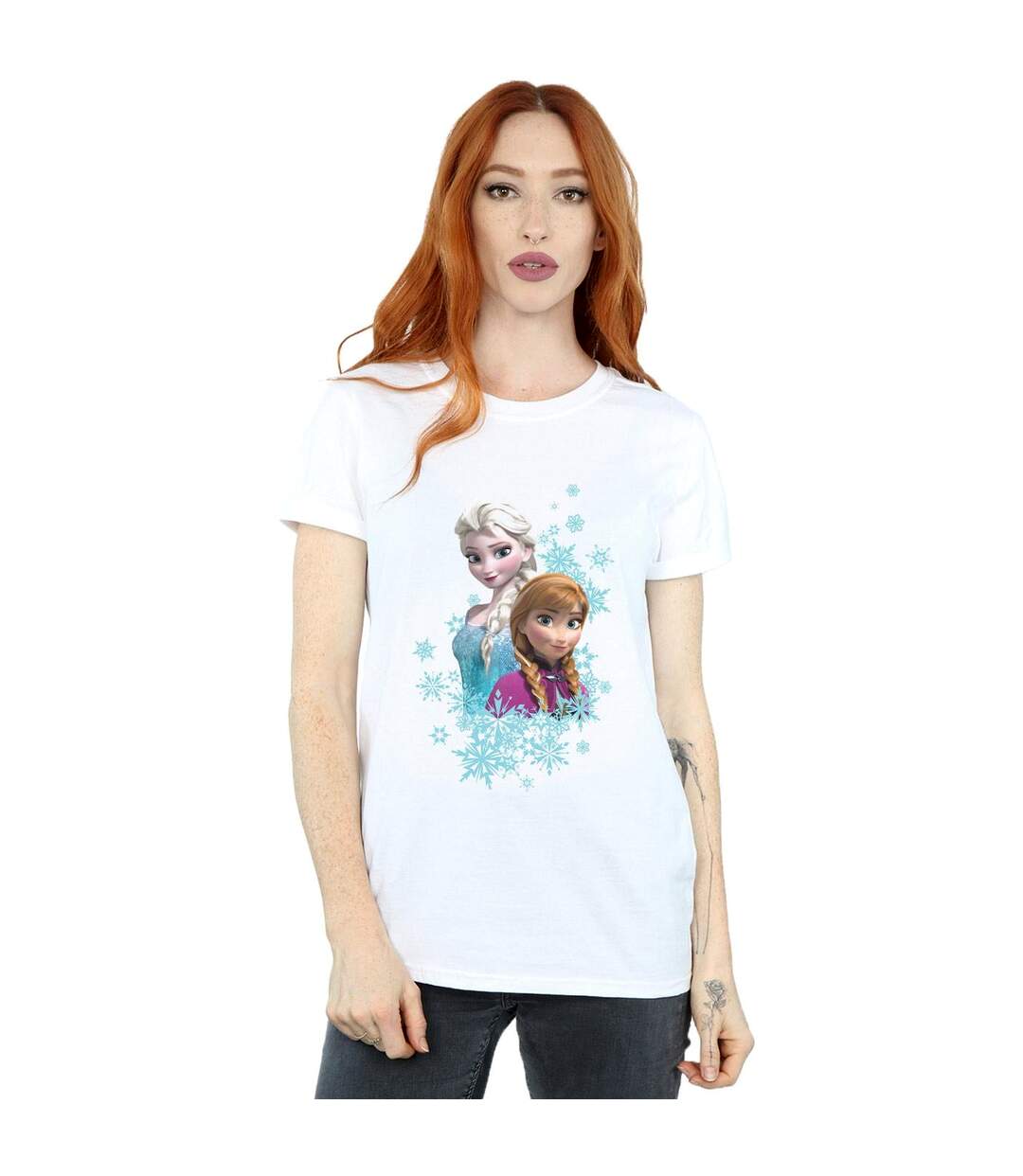 Disney - T-shirt FROZEN ELSA AND ANNA SISTERS - Femme (Blanc) - UTBI24885-2