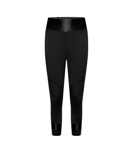 Legging ¾ Motif/style Panneau Maillé Femme Noir Dare 2B