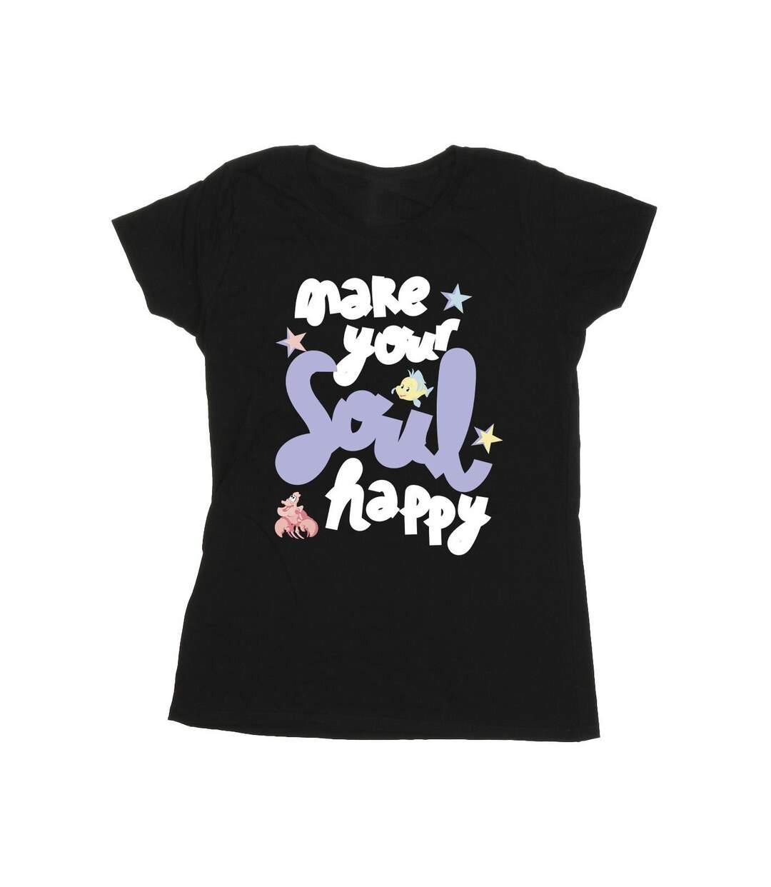 Disney T-shirt coton Happy The Little Mermaid Femme/Ladies (Noir) - UTBI26427-1