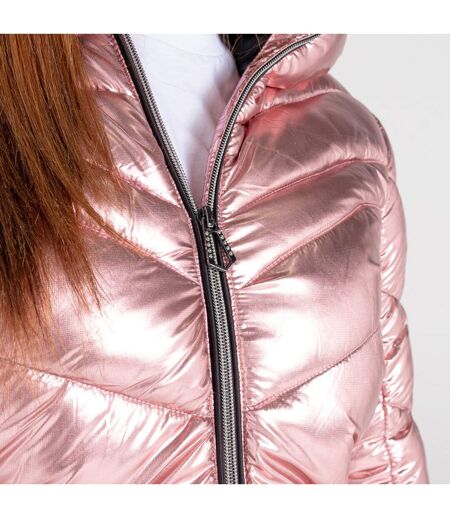 Dare 2B Womens/Ladies Reputable Embellished Insulated Padded Jacket (Powder Pink/Metallic Silver) - UTRG6586