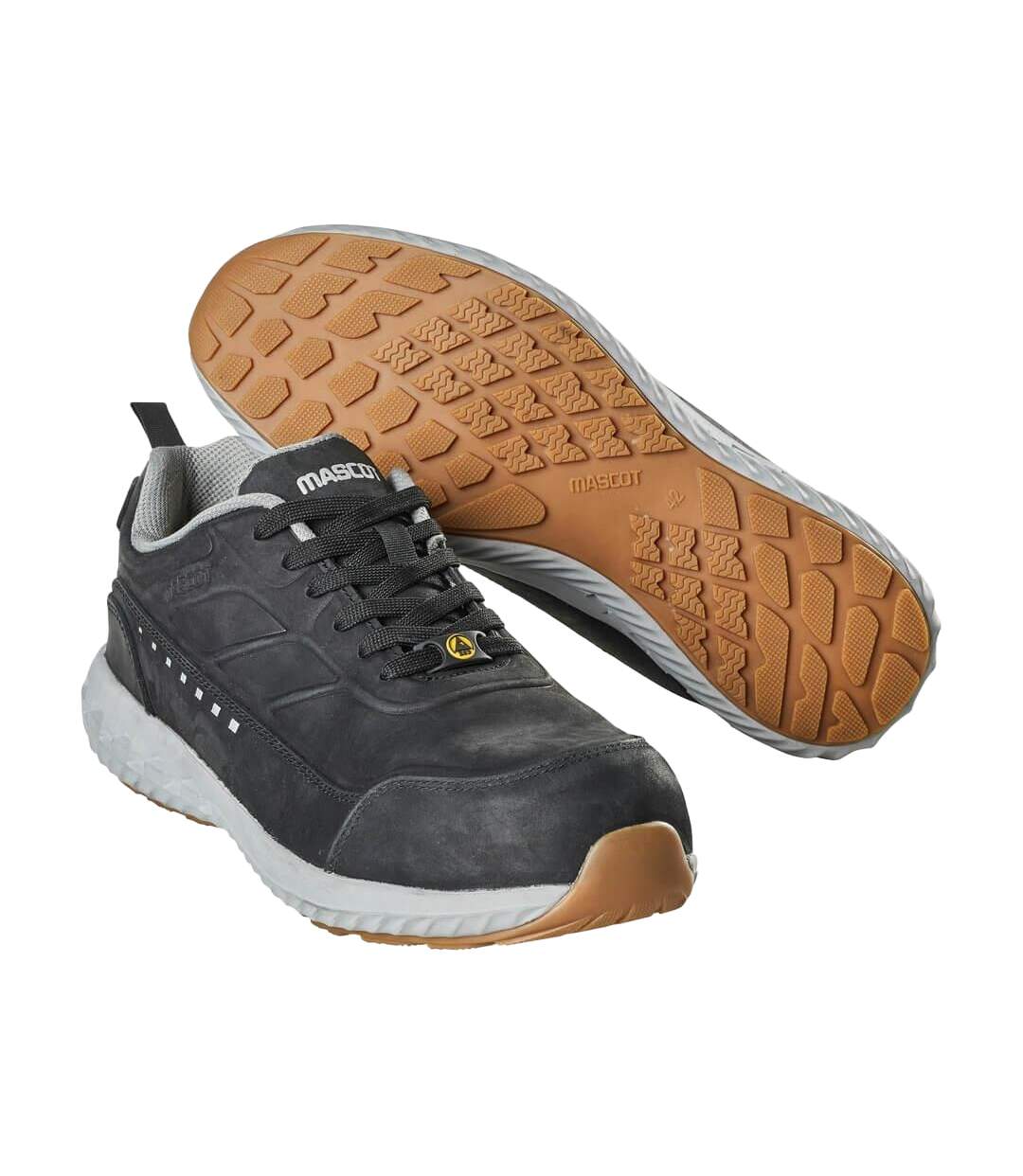 Mens Footwear Move Nubuck Lace Up Safety Shoes Black Mascot-4
