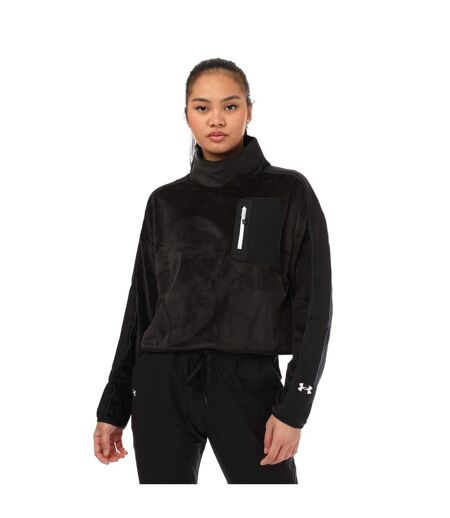 Womens/ladies journey mock neck fleece top black Under Armour