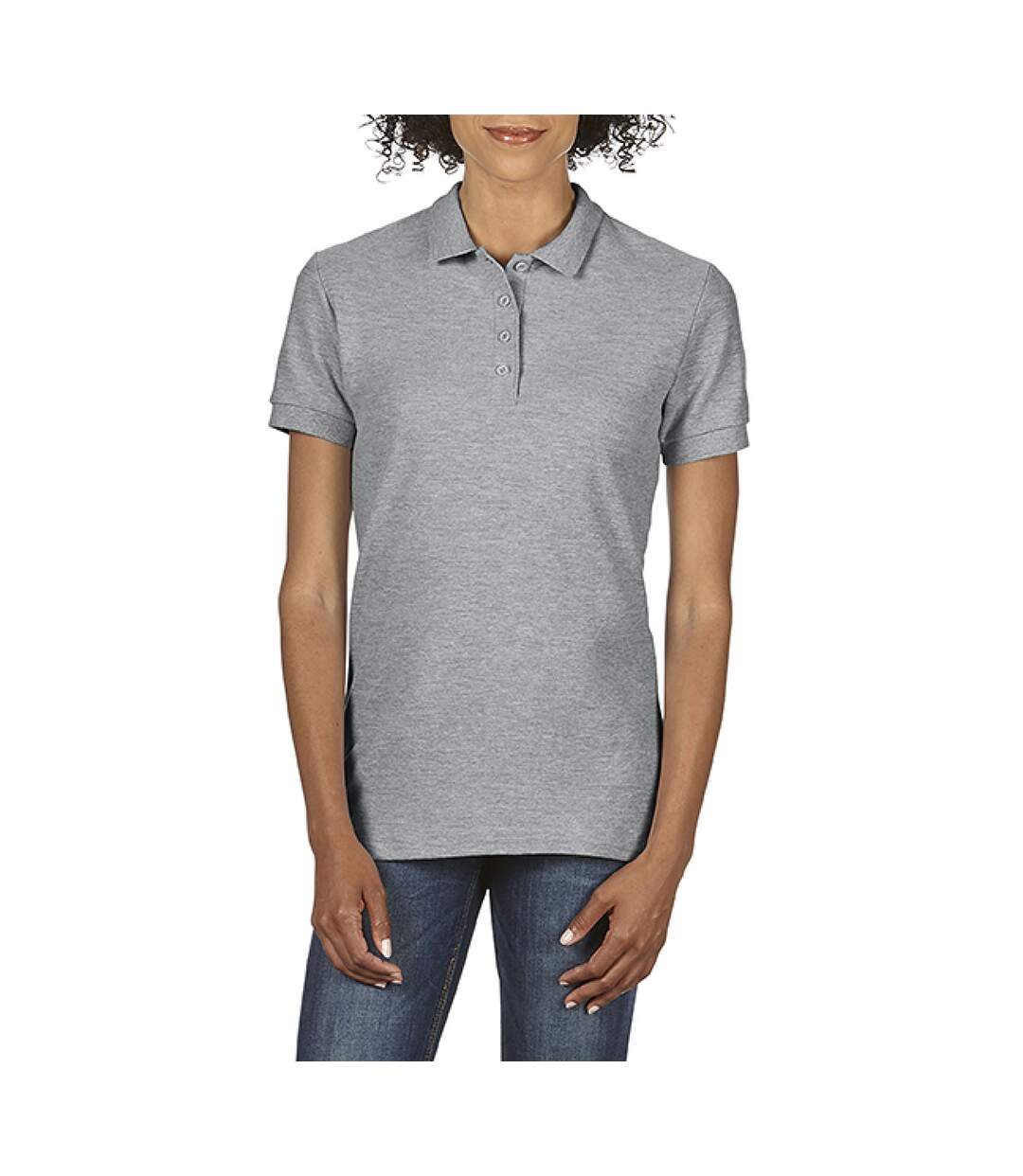 Softstyle polo uni femme gris clair Gildan