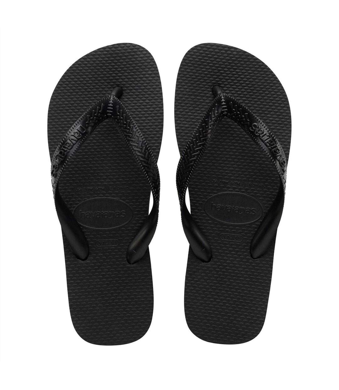 Unisex Adult Rubber Thong Strap Flip Flops Black Havaianas-2
