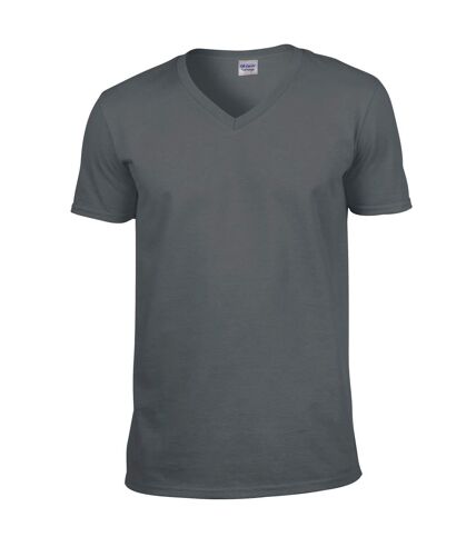 Gildan Unisex Adult Softstyle V Neck T-Shirt (Charcoal)