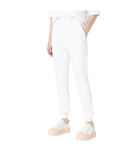 Womens/ladies Cotton Blend Trousers White Armani Exchange