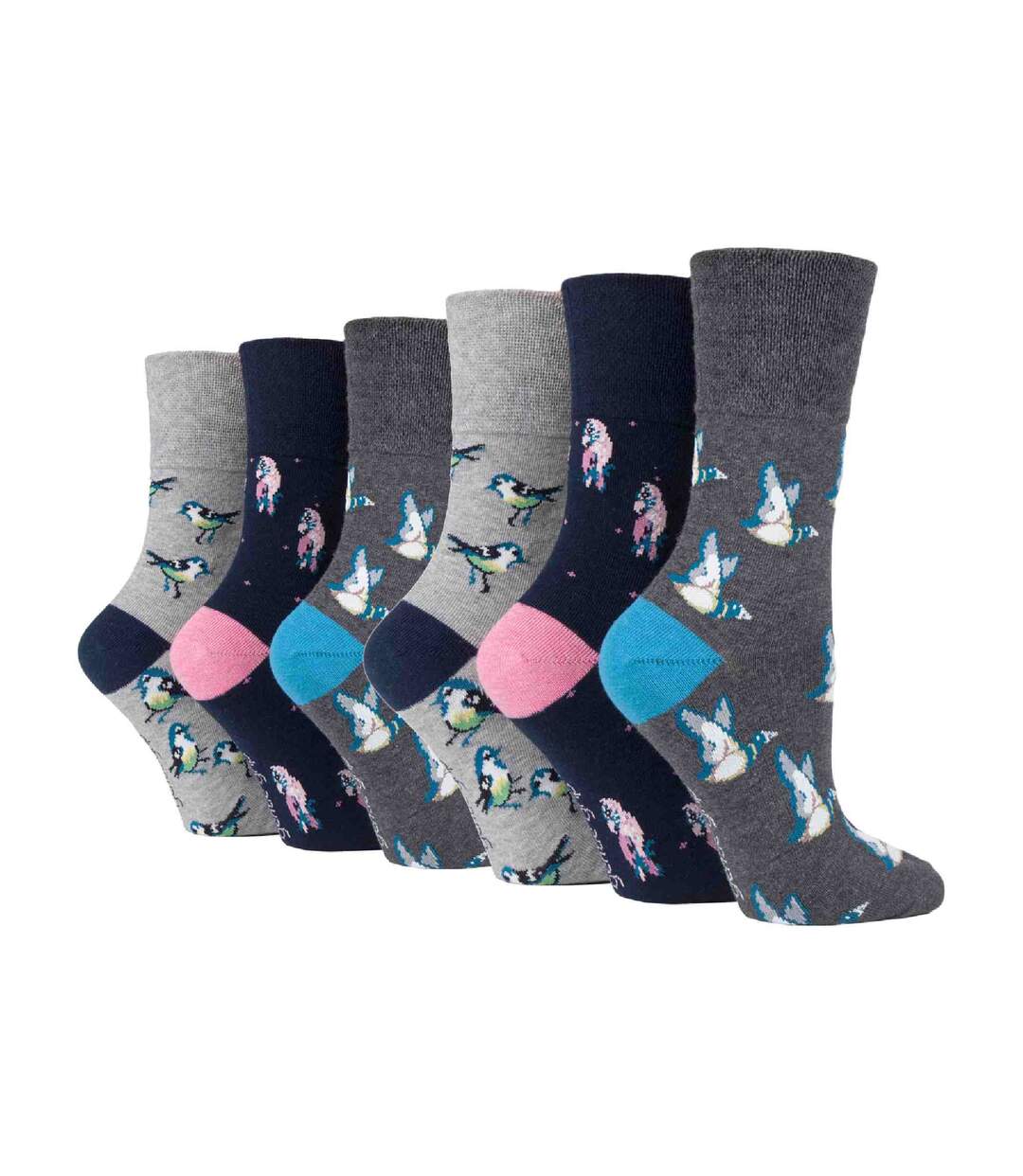 6 paires de chaussettes à motifs non élastiques pour dames-1