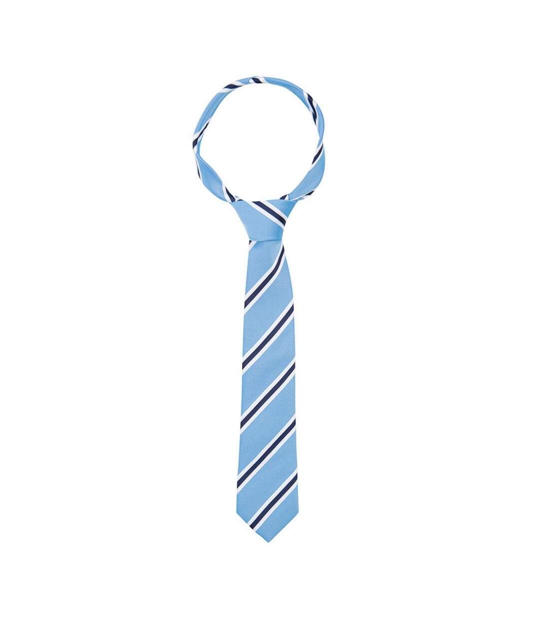 Unisex Adult Stripe Show Tie One Size Blue Navy Supreme Products-1