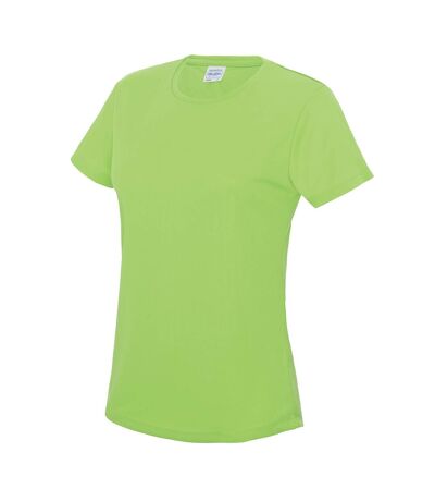 Just Cool Womens/Ladies Sports Plain T-Shirt (Electric Green)