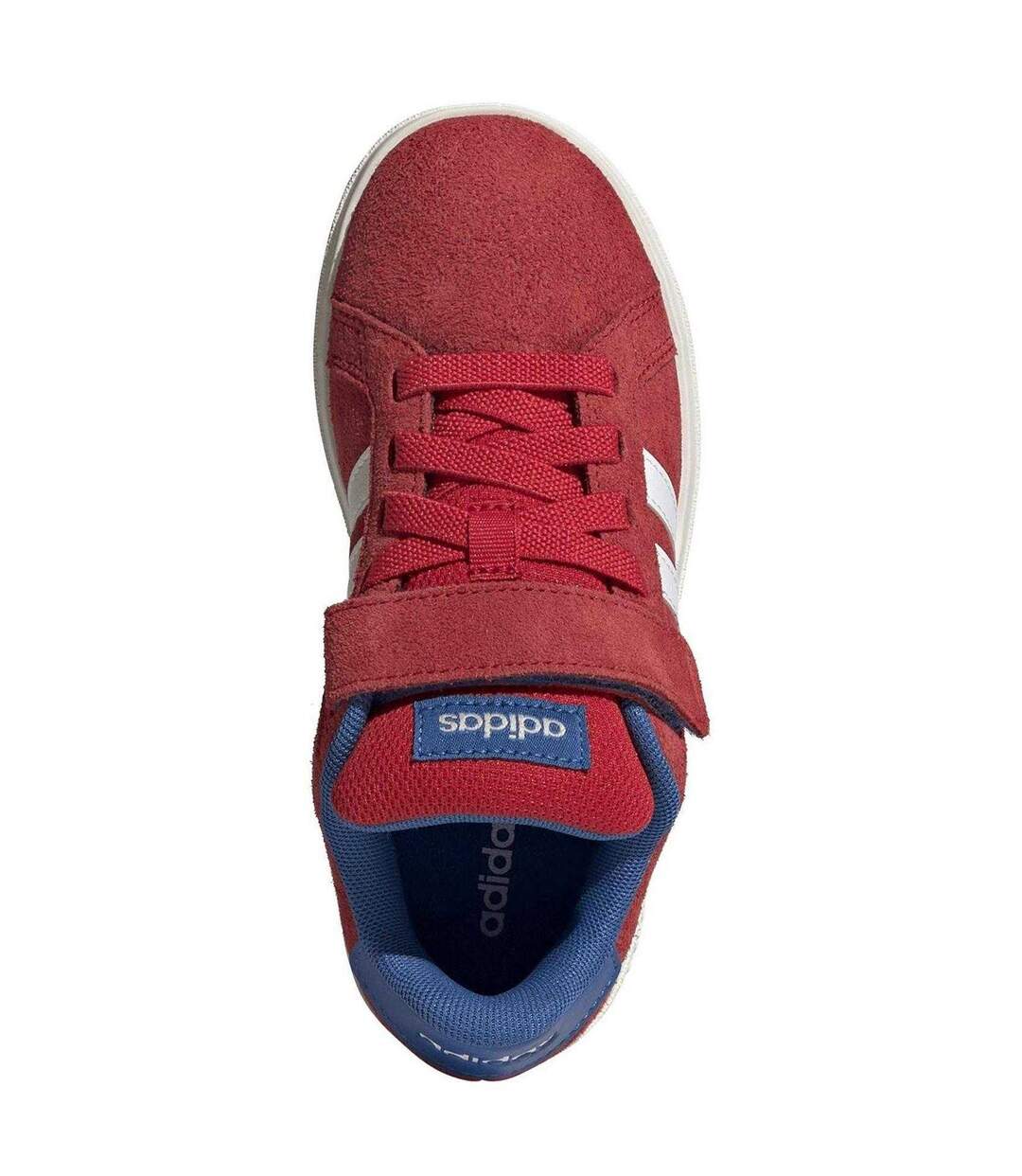 Childrens/kids Grand Court Leather Flat Trainers Ruby Red Adidas-4