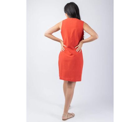 Robe courte sans manches Ondine unie terracotta Coton Du Monde