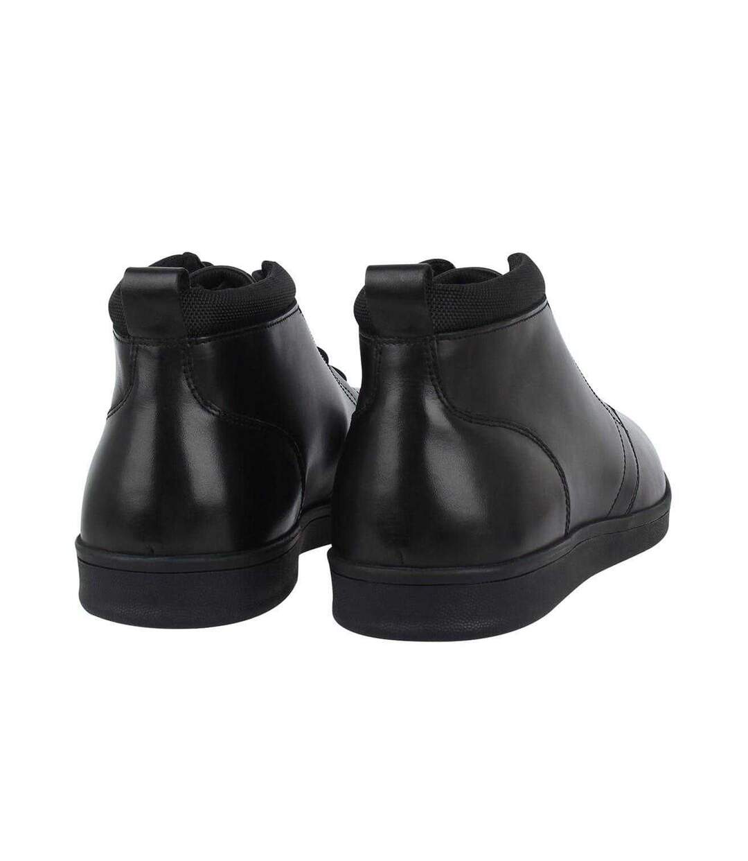 Mens Elgan Leather Flat Boots Black Firetrap-2