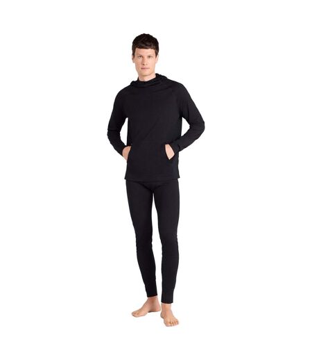 Mens Merino Wool Hoodie Black Animal