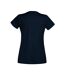 Womens/Ladies Value Fitted V-Neck Short Sleeve Casual T-Shirt (Midnight Blue)
