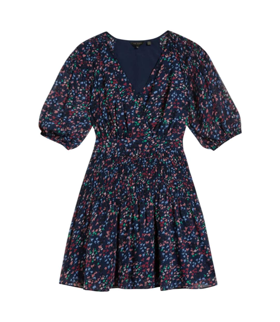 Womens/ladies casadee mini smock panel wrap dress navy Ted Baker-1
