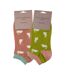 2 Pack Ladies Novelty Animal Themed Bamboo Trainer Socks-2
