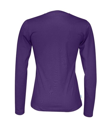Womens/ladies long-sleeved t-shirt purple Cottover