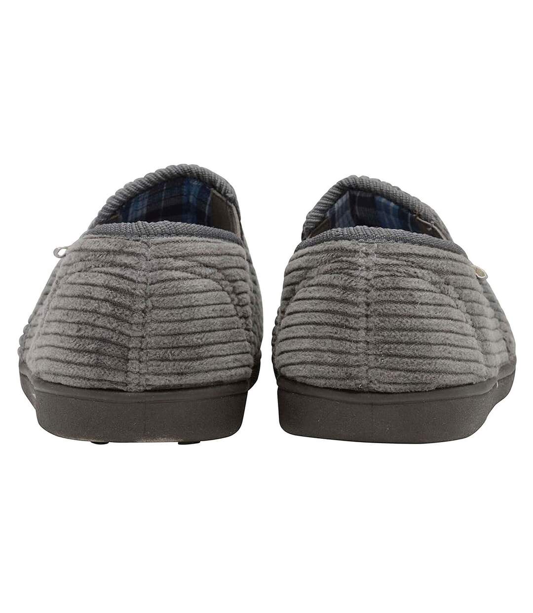 Pantoufles doublées tartan pour hommes avec mousse à mémoire de forme-4