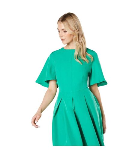 Womens/ladies detail seams midi dress green Principles