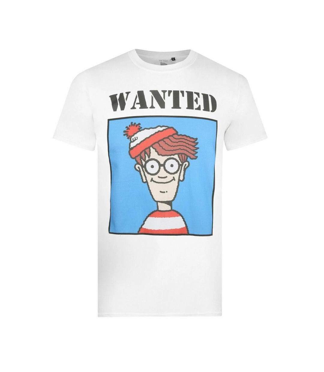 T-Shirt blanc mixte wheres wally wanted-1
