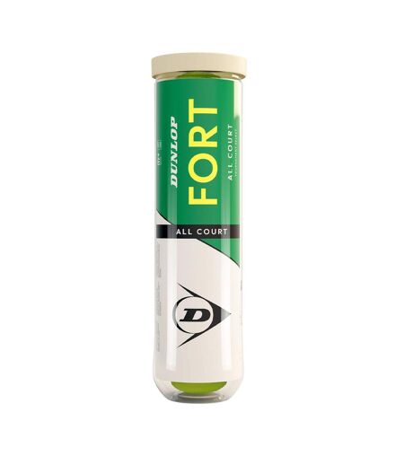 Pack Of 4  Fort All Court Tennis Balls  One Size Yellow Dunlop
