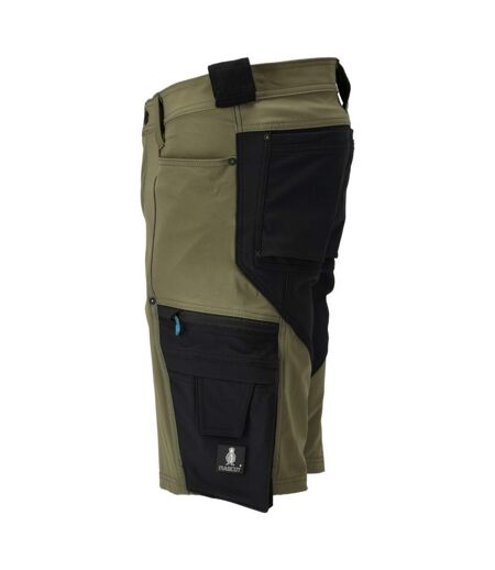 Mens Advanced Work Shorts Moss Green Black Mascot