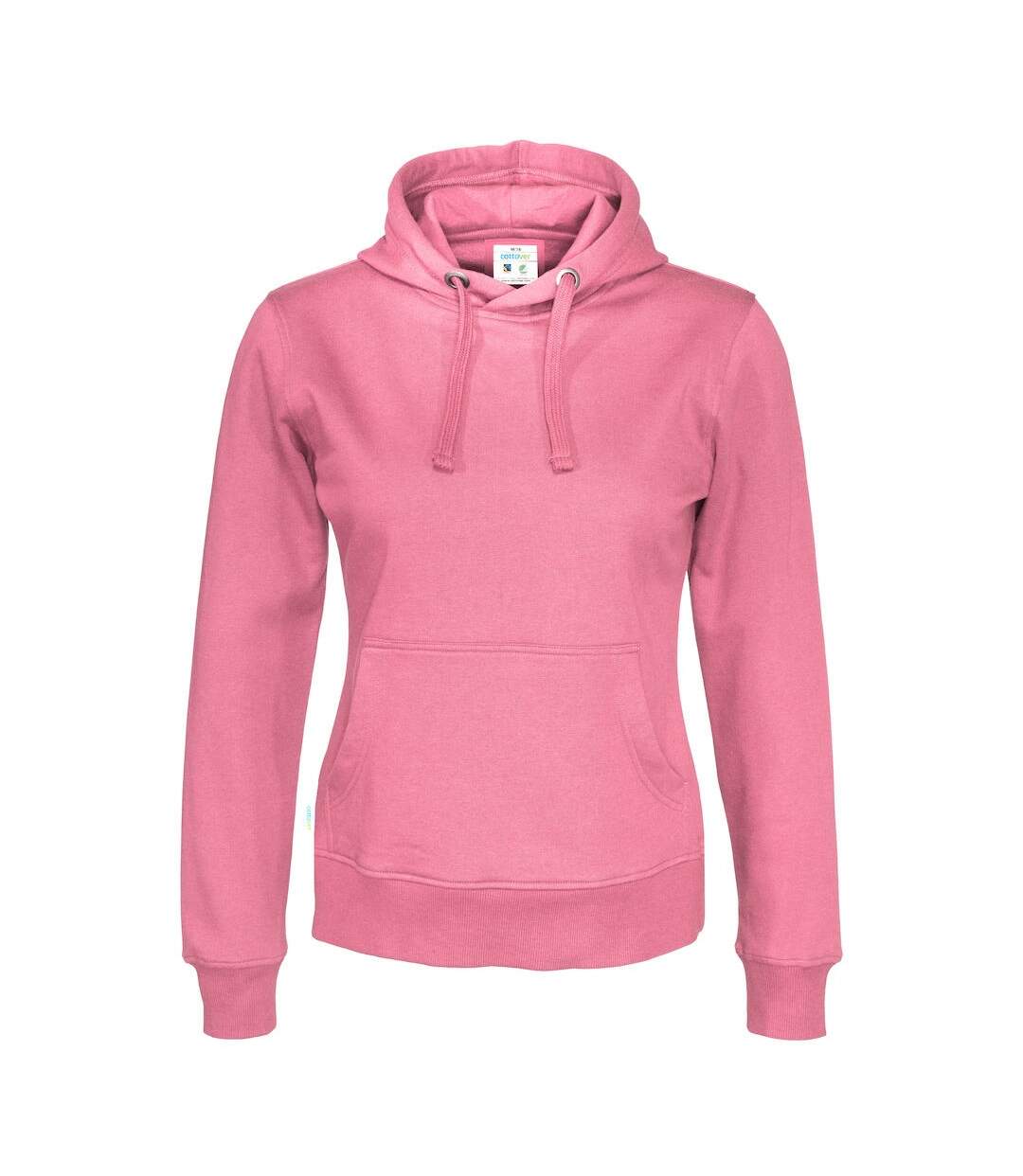 Sweat à capuche femme rose Cottover-1