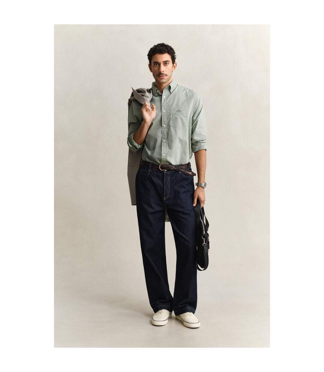 Chemise Homme Vert Kaki Gant-3