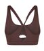 Womens/ladies Pro Twisted Sports Bra Espresso USA-3