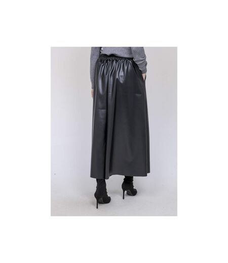 Jupe longue plissée en simili cuir XOLLITA - Dona X Lisa