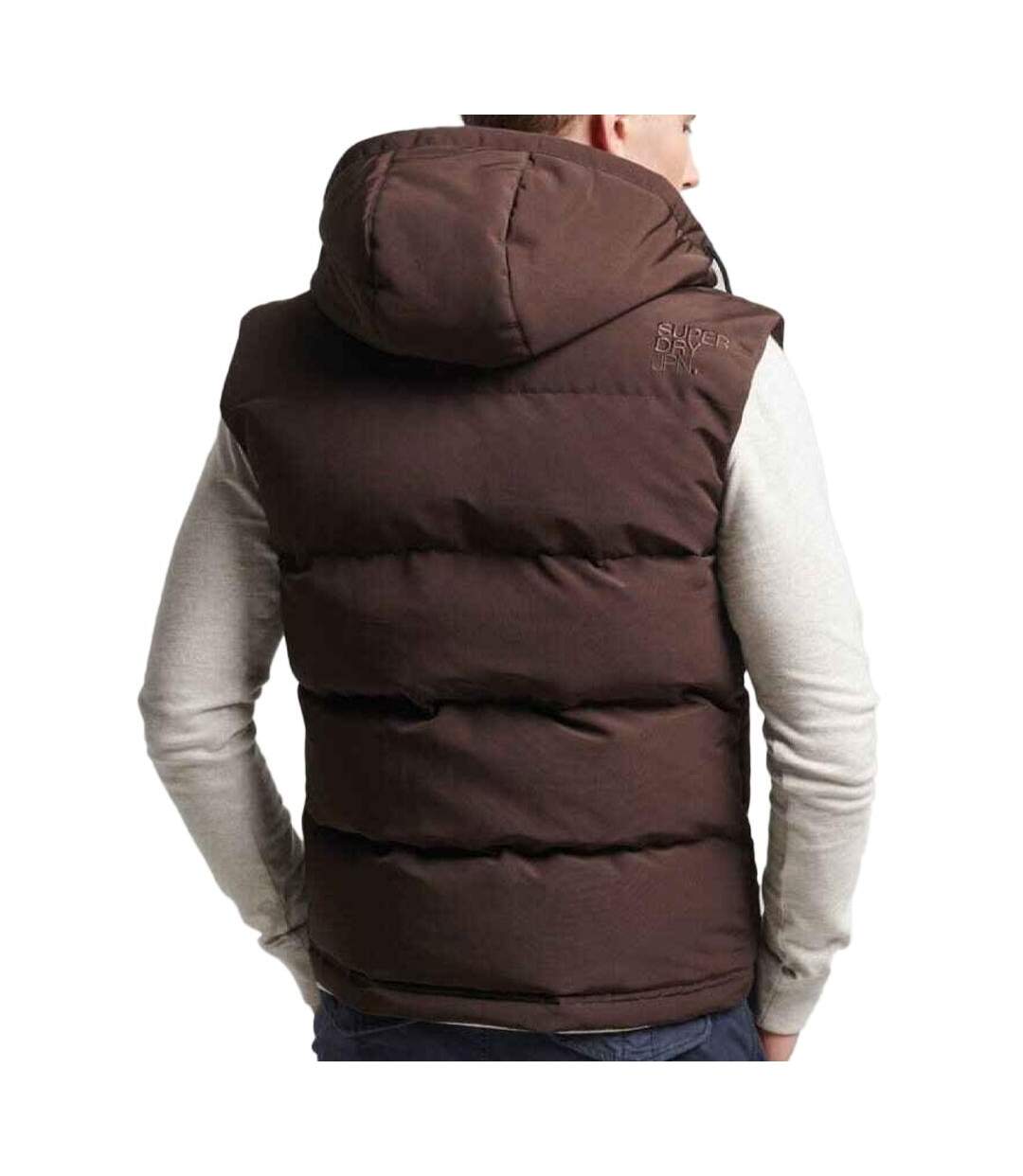 Doudoune sans Manche Marron Homme SUPERDRY Everest Hooded Puffer - 3XL