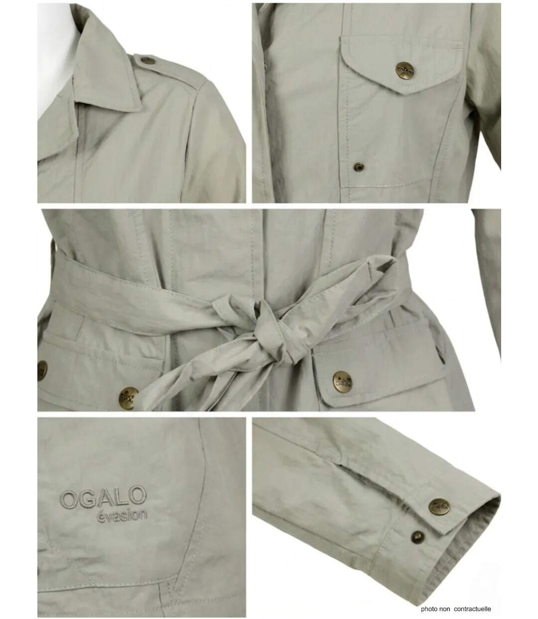 Veste Saharienne Femme Ogalo Beige (Réf. 111186U001)-3