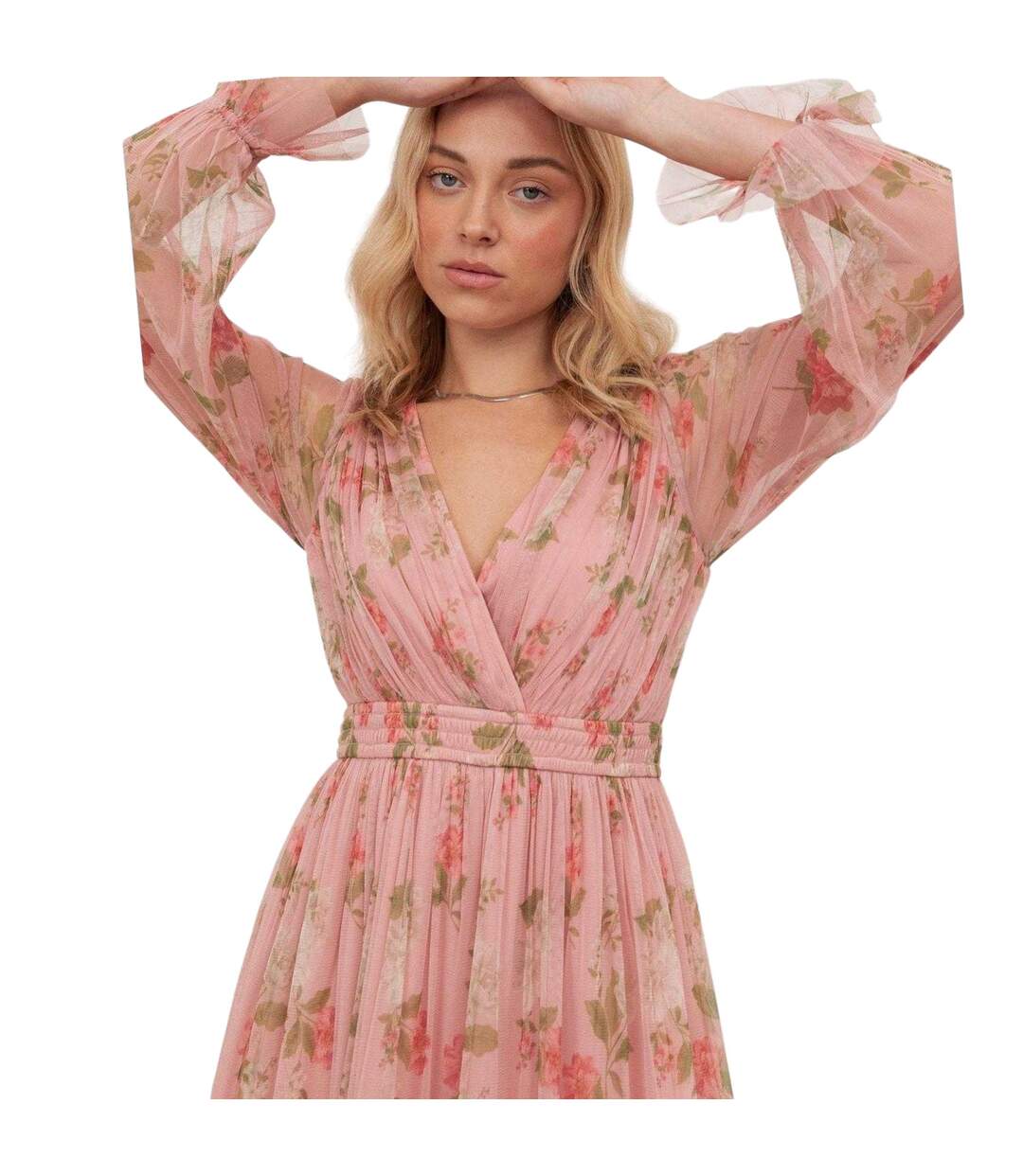 Robe Longue Manches Longues Motif/style Floral Femme Rose Anaya With Love-3