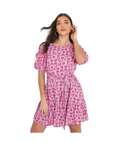 Dorothy Perkins Womens/Ladies Ditsy Print Frill Hem Petite Mini Dress (Pink) - UTDP4931