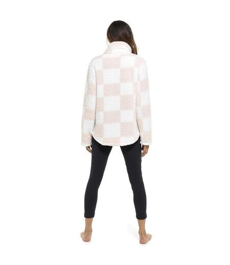 Pull Motif À Carreaux Femme Rose Blanc Keanu