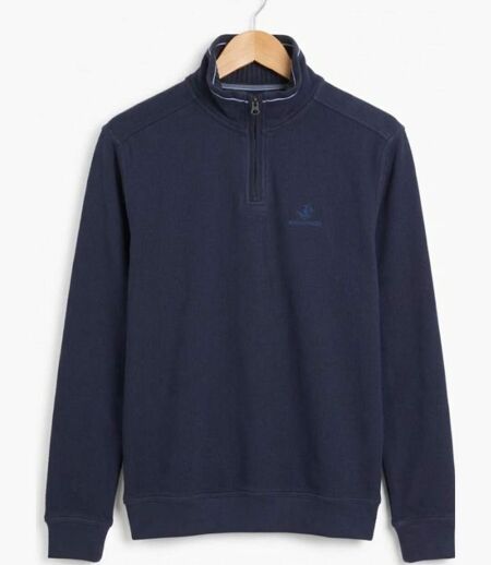 WINCHESTER POCO1 — Sweat col montant zippé bleu marine : confort et élégance
