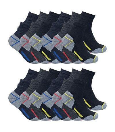 24 Pairs Mens Multipack Ultimate Cotton Rich Work Ankle Socks