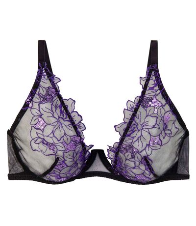 Soutien-gorge à armatures noir/violet Amants