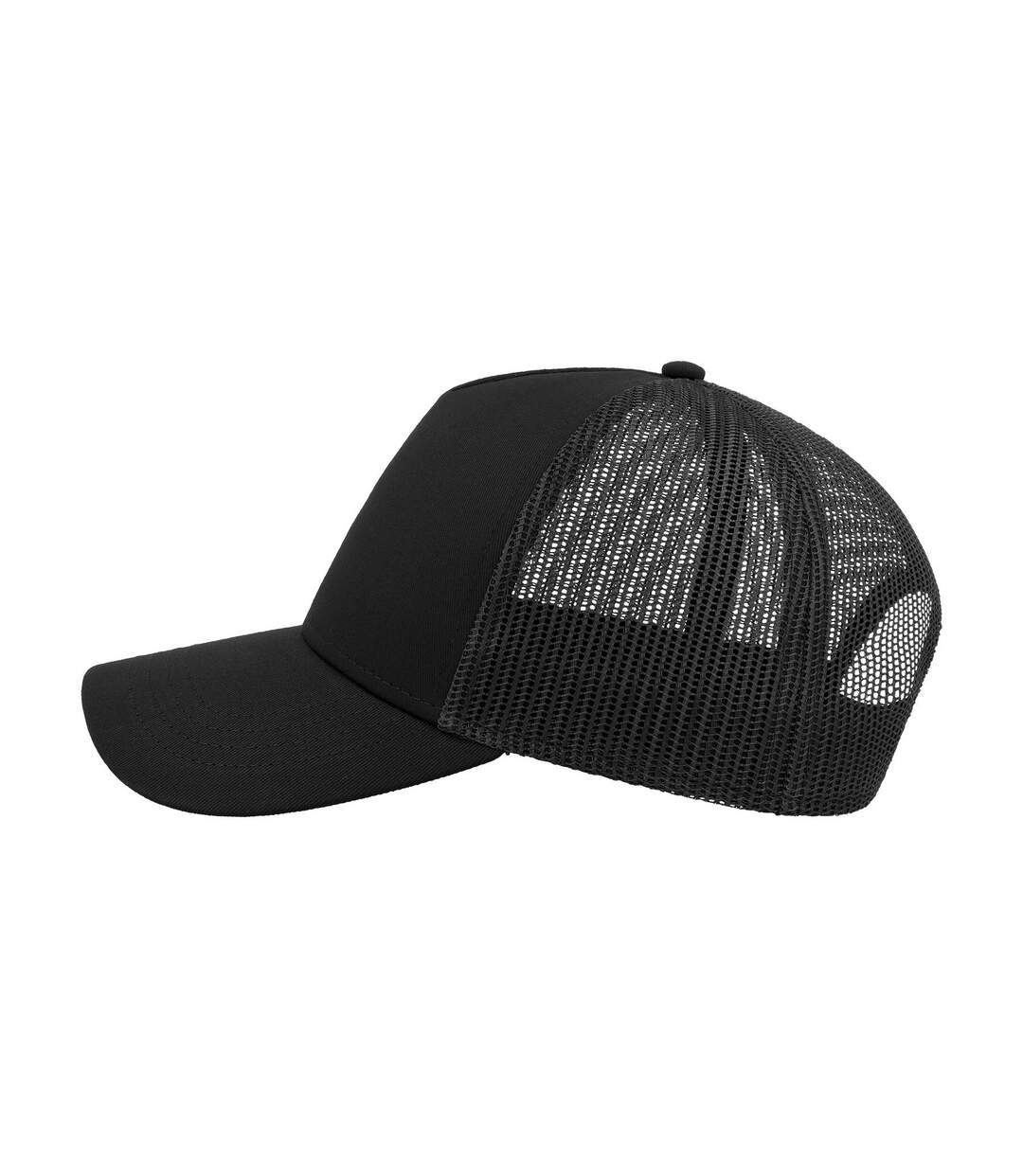 Casquette Style Trucker Rapper Mixte Noir Atlantis-3