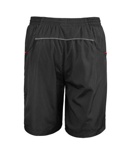 Spiro Mens Micro-Team Sports Shorts (Black/Red) - UTRW1478