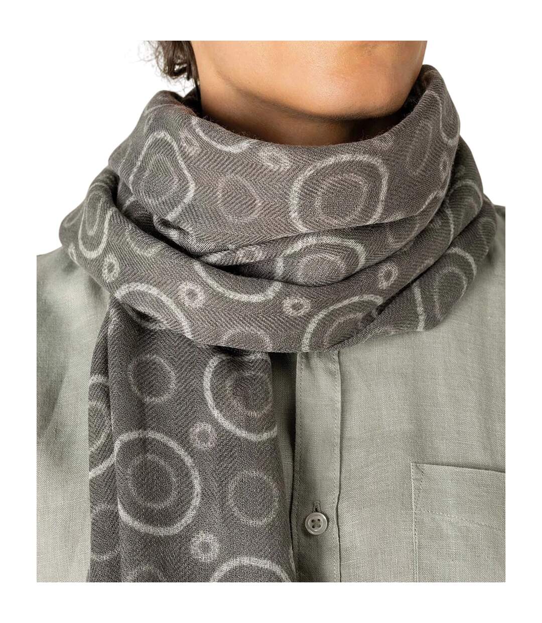 Écharpe Motif/style Cercle Taille Unique Gris Spasso-3